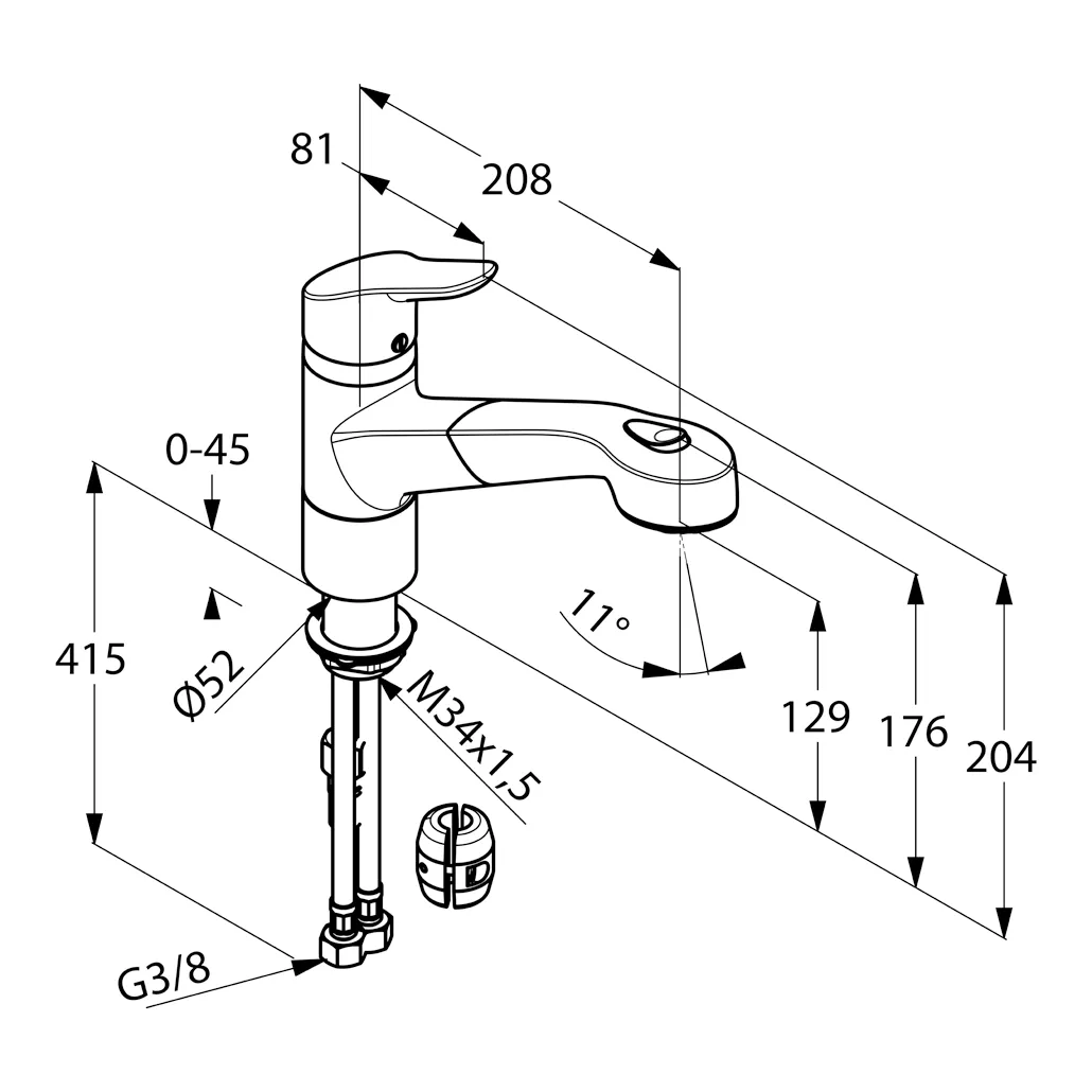 Kludi OBJEKTA Spültisch-EHM DN 10 herausz. Brause chrom Kludi OBJEKTA Spültisch-EHM DN 10 herausz. Brause chrom