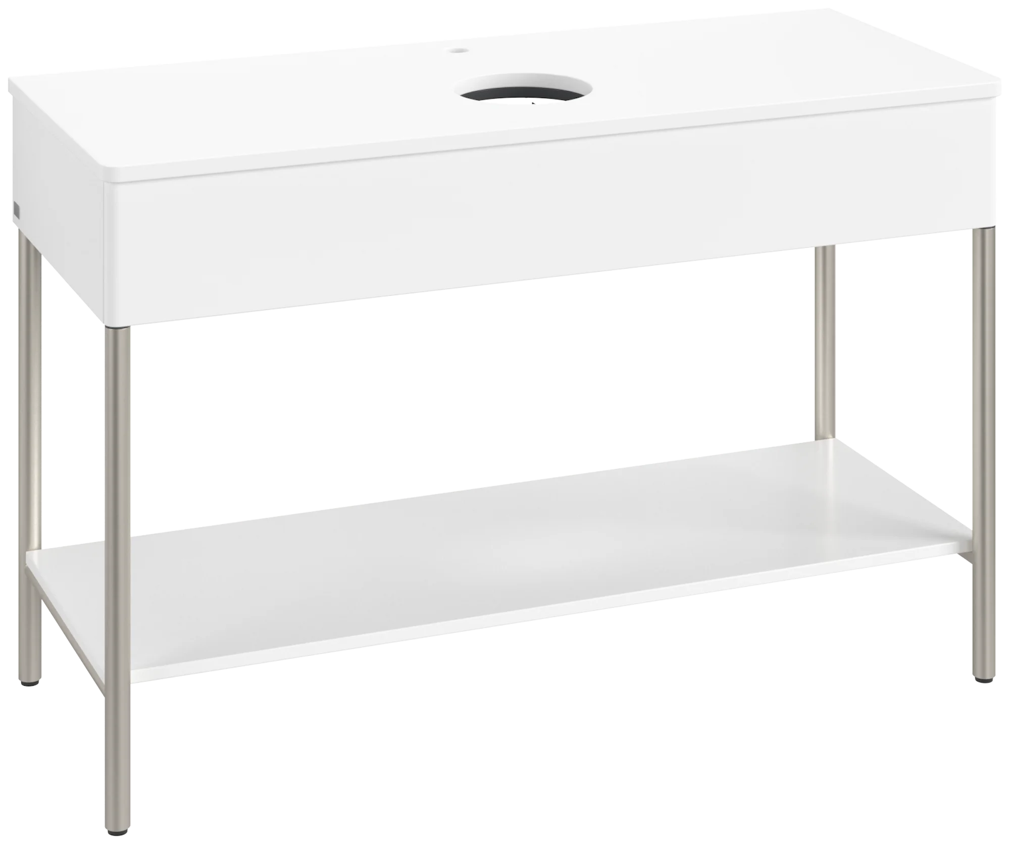 Villeroy & Boch Waschbeckenunterschrank Artis L65050MT, Eckig White Matt Lacquer, 1.200 x 782 x 500 mm, mit Metallgestell und Beleuchtung
