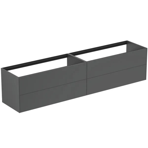 Ideal Standard Waschtischunterschrank „Conca“ 238,5 × 54 × 50,5 cm Anthrazit matt lackiert Ideal Standard Waschtischunterschrank „Conca“ 238,5 × 54 × 50,5 cm Anthrazit matt lackiert