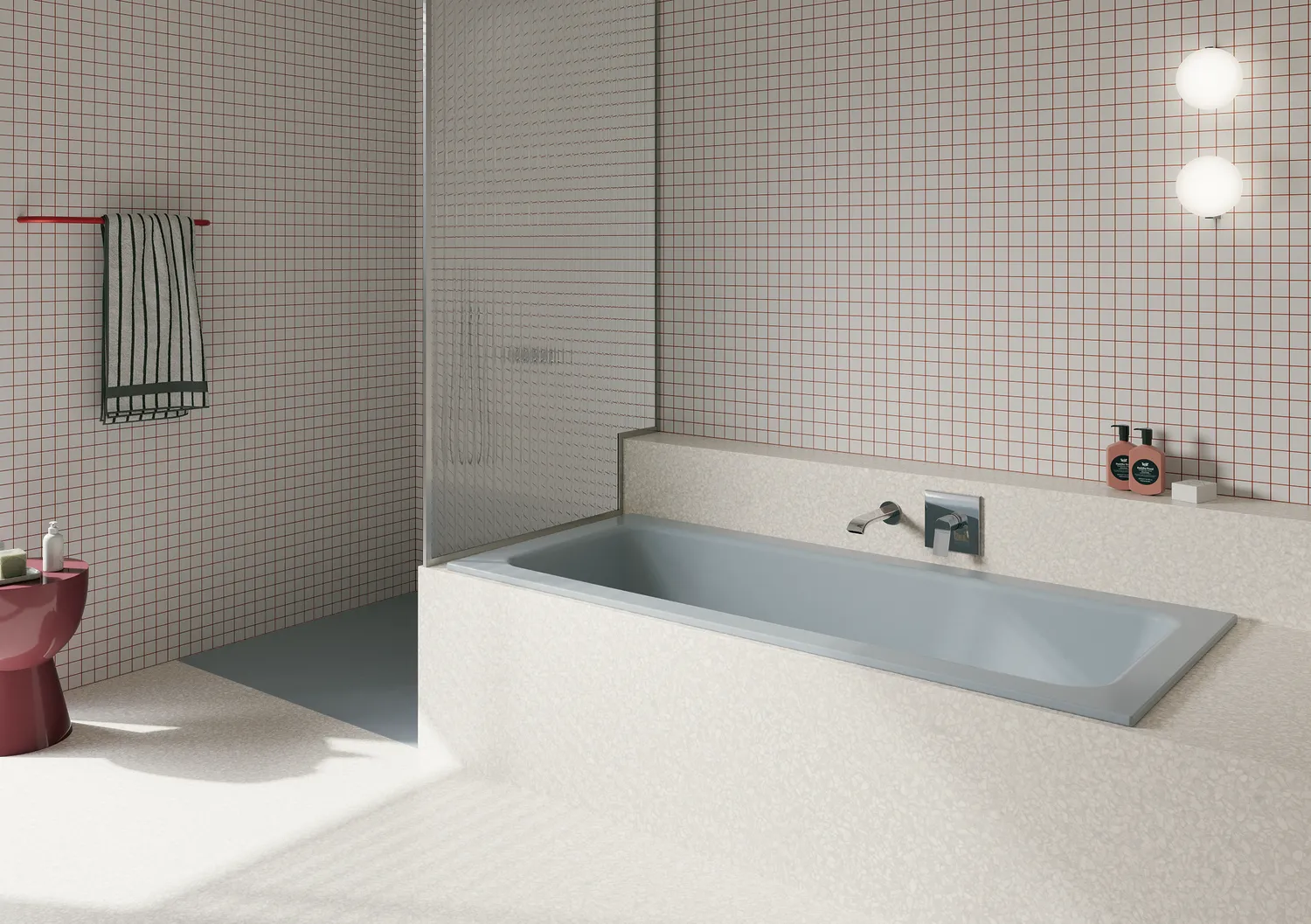 BetteOne Badewanne Rechteck 1600x700 mm Blue Satin glasierter Titan-Stahl Einbau Unterbau 2-Sitzer