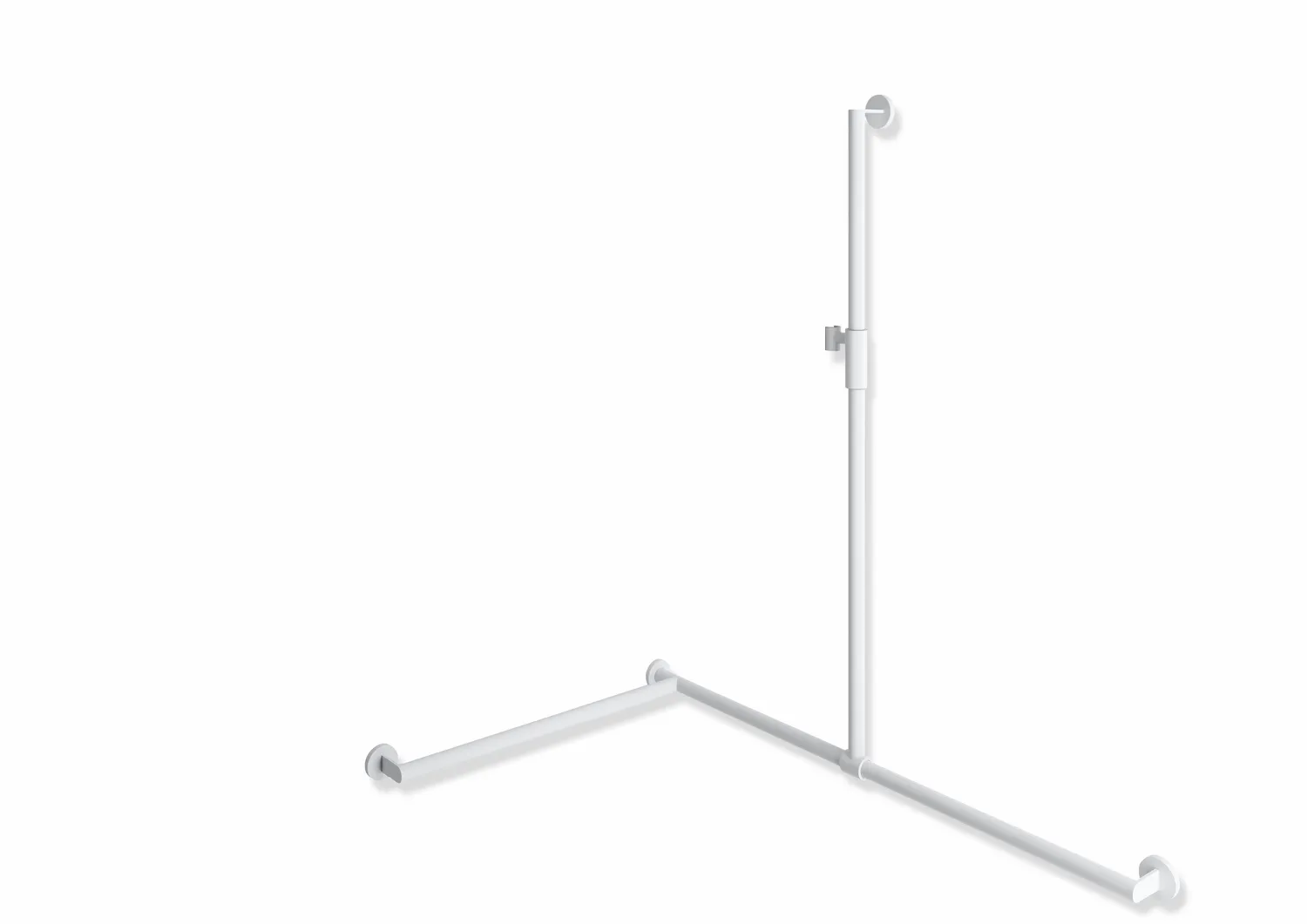 HEWI Haltegriff Ausführung links „System 900“ in Weiß tiefmatt / Hellgrau matt, Befestigung verdeckt HEWI Haltegriff Ausführung links „System 900“ in Weiß tiefmatt / Hellgrau matt, Befestigung verdeckt