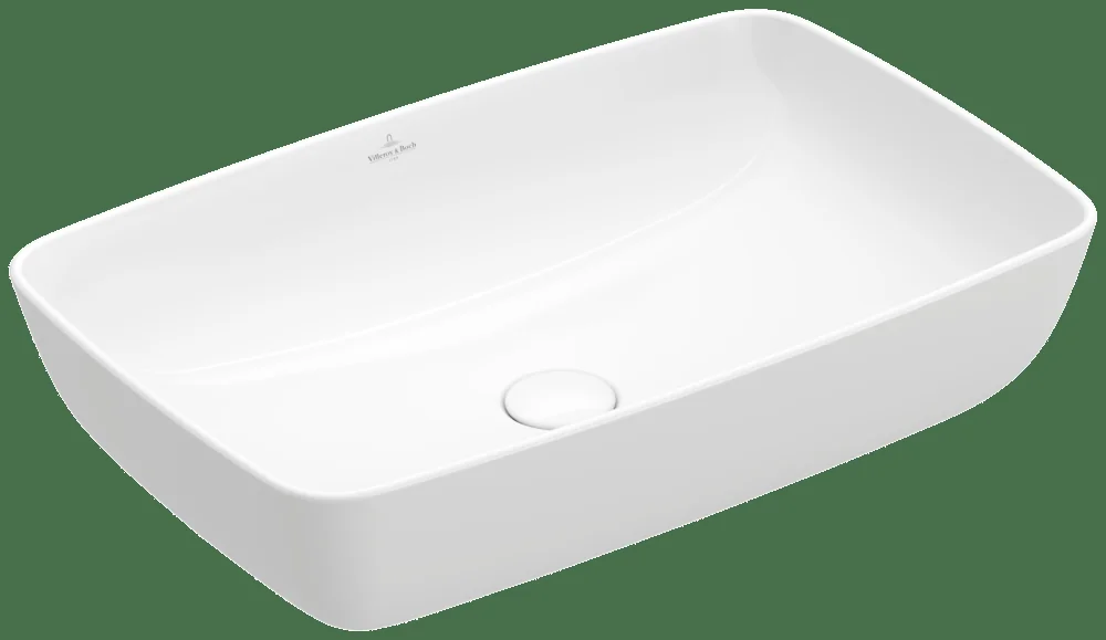 Villeroy & Boch Artis Aufsatzwaschbecken TitanCeram 580x380mm Rechteck ohne Überlauf Weiß Alpin