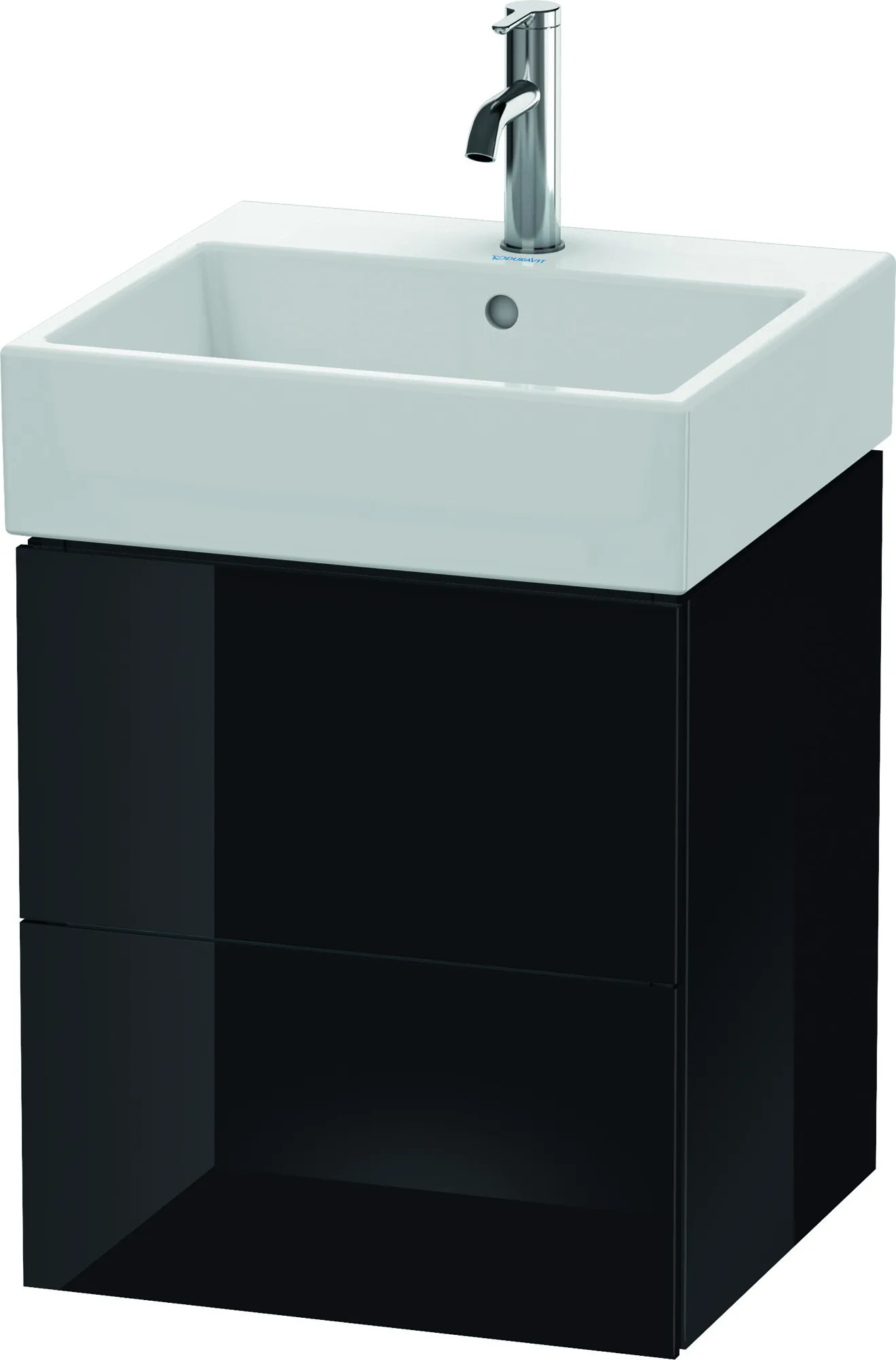 Duravit Waschtischunterschrank wandhängend „L-Cube“ 48,4 × 54,4 × 45,9 cm Schwarz Hochglanz Duravit Waschtischunterschrank wandhängend „L-Cube“ 48,4 × 54,4 × 45,9 cm Schwarz Hochglanz