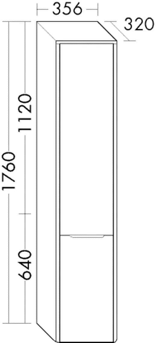 Hochschrank Oteo von burgbad - 320 mm tief, 356 mm breit, 1760 mm hoch mit Tip-On Technik und Glaseinlegeböden Hochschrank Oteo von burgbad - 320 mm tief, 356 mm breit, 1760 mm hoch mit Tip-On Technik und Glaseinlegeböden