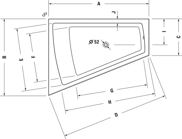 Duravit Badewanne „Paiova“ vorwand sonderform 1700 × 1300 mm, links in Weiß Duravit Badewanne „Paiova“ vorwand sonderform 1700 × 1300 mm, links in Weiß