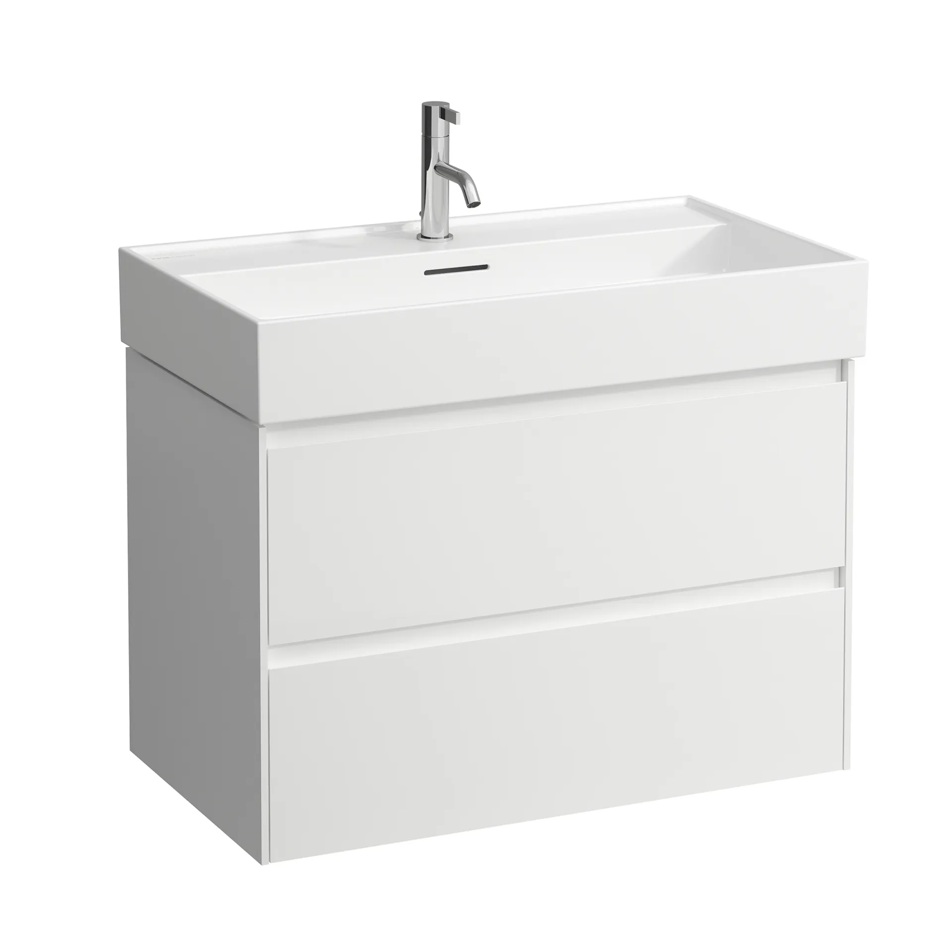 Waschtischunterbau LANI 442x784x515 mit 2 Schubladen integrierter Griffleiste Vollauszug und Soft-Close für Waschtisch LUA H810087 weiß matt Waschtischunterbau LANI 442x784x515 mit 2 Schubladen integrierter Griffleiste Vollauszug und Soft-Close für Waschtisch LUA H810087 weiß matt