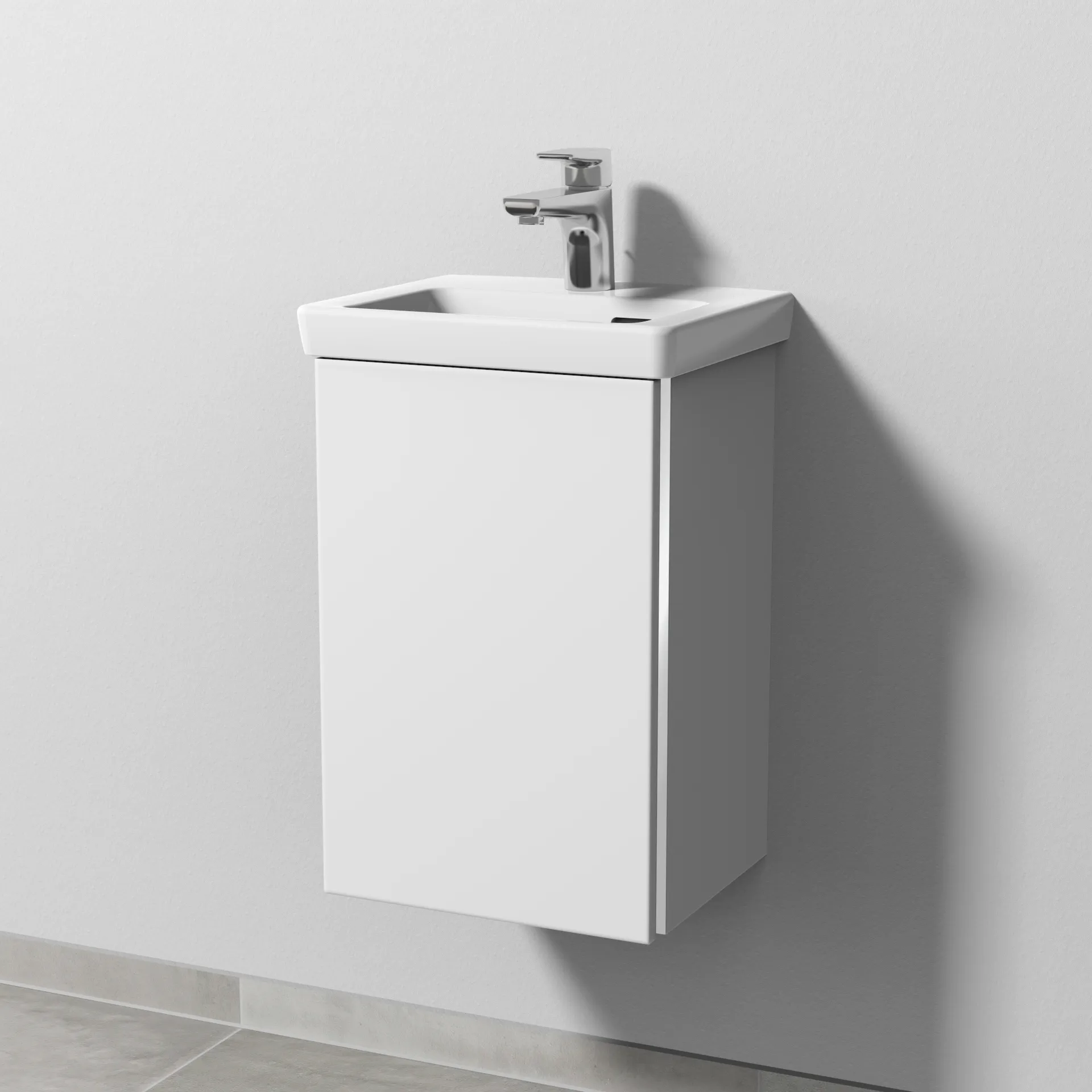 Sanipa Waschtischunterschrank „3way“ 335 × 517 × 293 mm in Weiß-Soft, Anschlag links