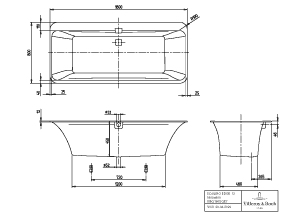 Villeroy & Boch freistehend rechteck Badewanne „Squaro Edge 12“ inkl. Schürze 62 cm, Weiß Alpin / Graphite Noir Villeroy & Boch freistehend rechteck Badewanne „Squaro Edge 12“ inkl. Schürze 62 cm, Weiß Alpin / Graphite Noir