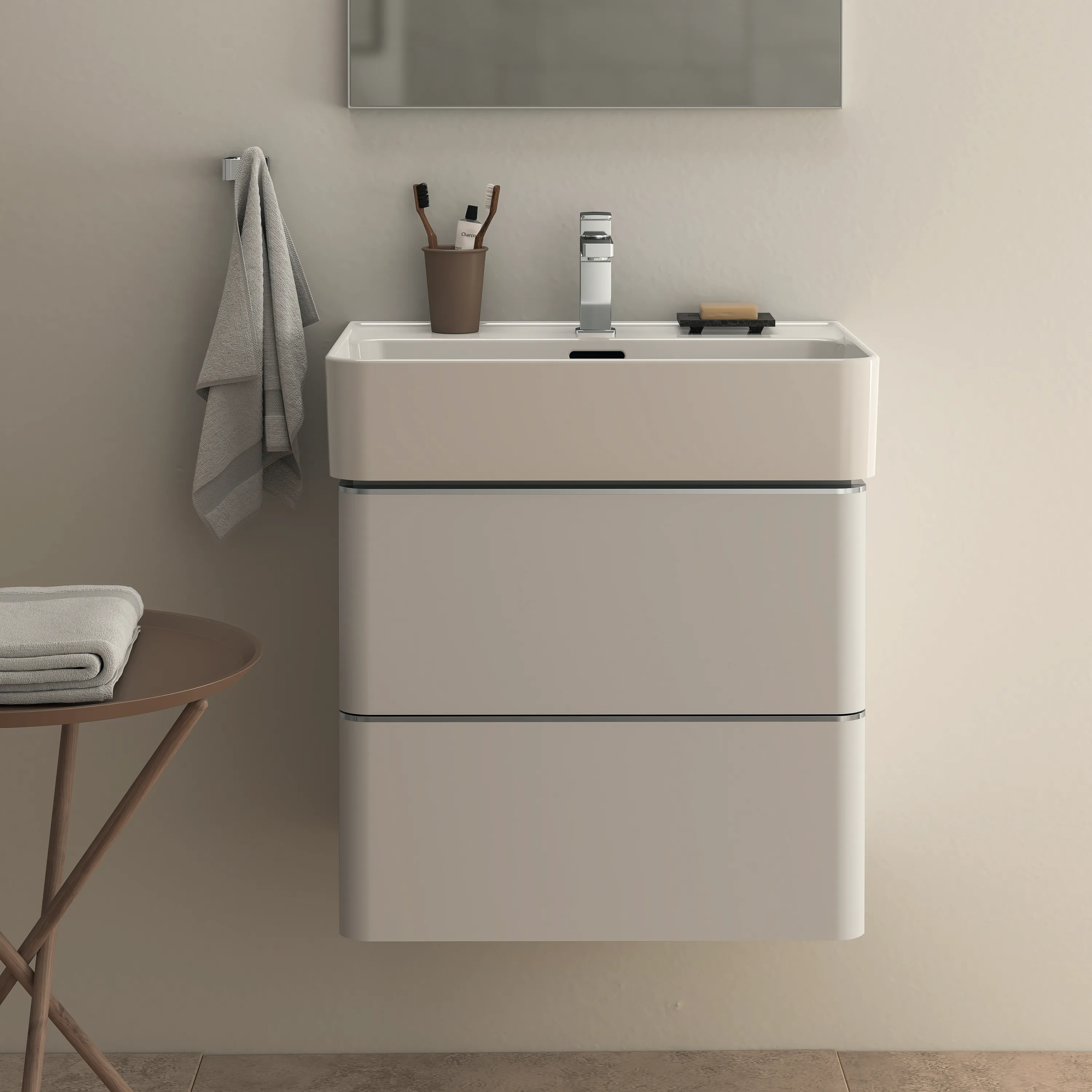 Ideal Standard Waschtisch Strada II, 1 Hahnloch, mit Überlauf, 600x430x170mm, Weiß