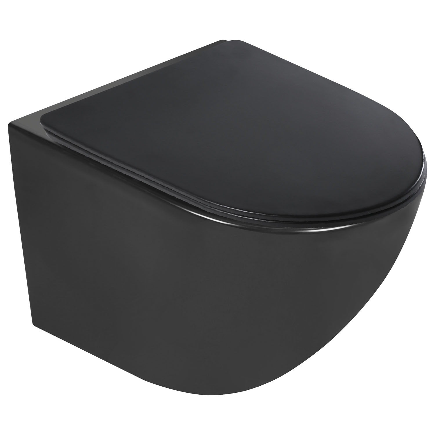 Set Wand-WC mit WC-Sitz spülrandlos „Delos BLM“ 370 × 365 × 485 mm