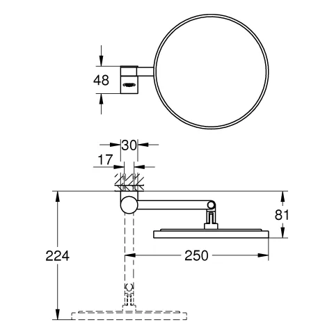 Kosmetikspiegel Selection 102279, Wandmontage, phantom black Kosmetikspiegel Selection 102279, Wandmontage, phantom black
