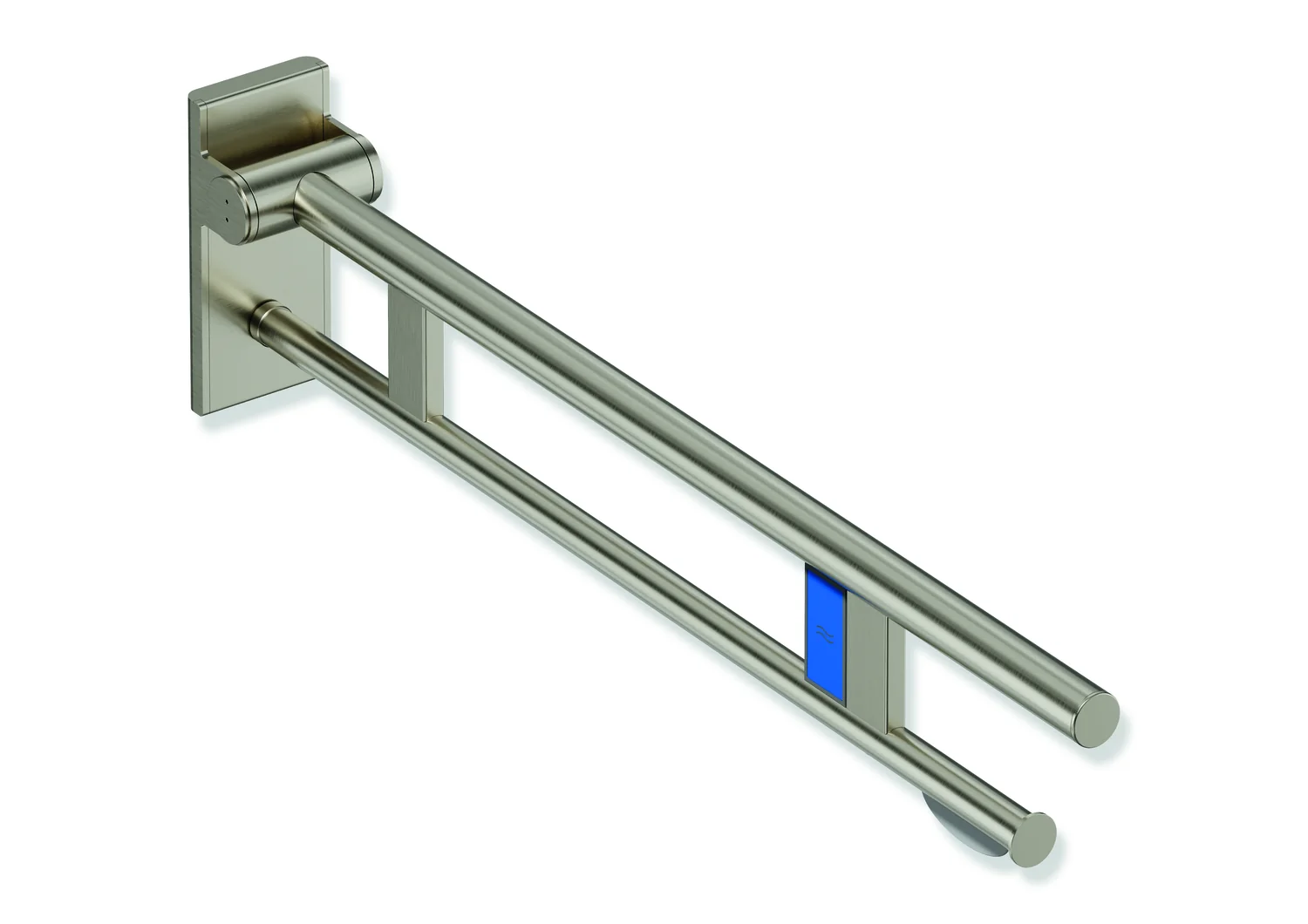 HEWI Stützklappgriff Duo System 900, links, Edelstahl PVD