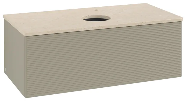 Villeroy & Boch Waschtischunterschrank „Antao“ 1000 × 360 × 500 mm Stone Grey Matt Lacquer, für Becken mittig, mit Beleuchtung Villeroy & Boch Waschtischunterschrank „Antao“ 1000 × 360 × 500 mm Stone Grey Matt Lacquer, für Becken mittig, mit Beleuchtung