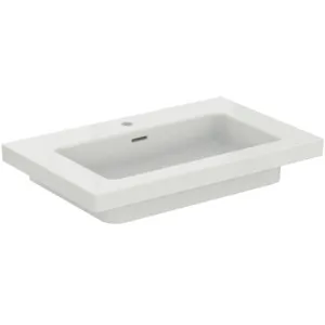 Waschbecken „Extra“ 81 × 51 × 15 cm, Hahnlochposition mittig in Weiß Waschbecken „Extra“ 81 × 51 × 15 cm, Hahnlochposition mittig in Weiß
