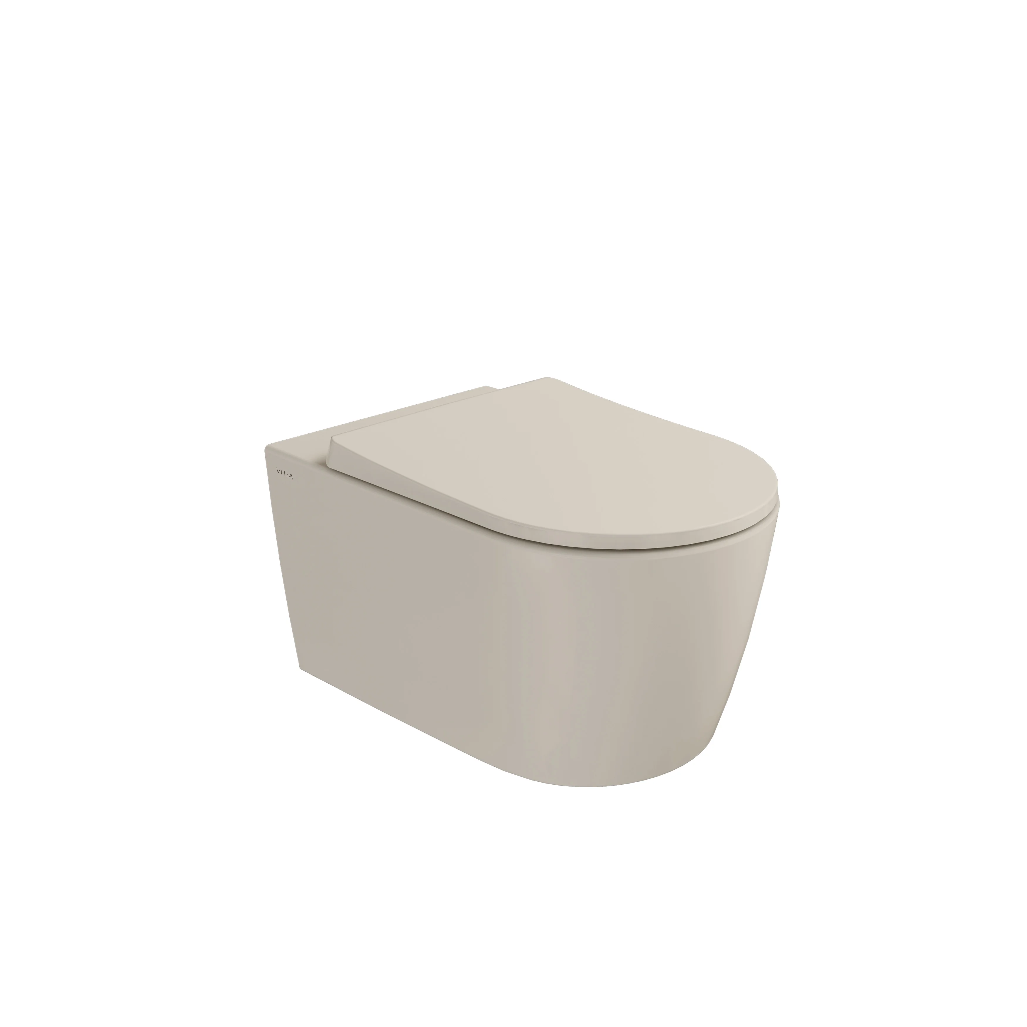 New Metropole Round QuantumFlush Wand-WC spülrandlos Sandbeige Matt mit Oberflächenveredelung Clean