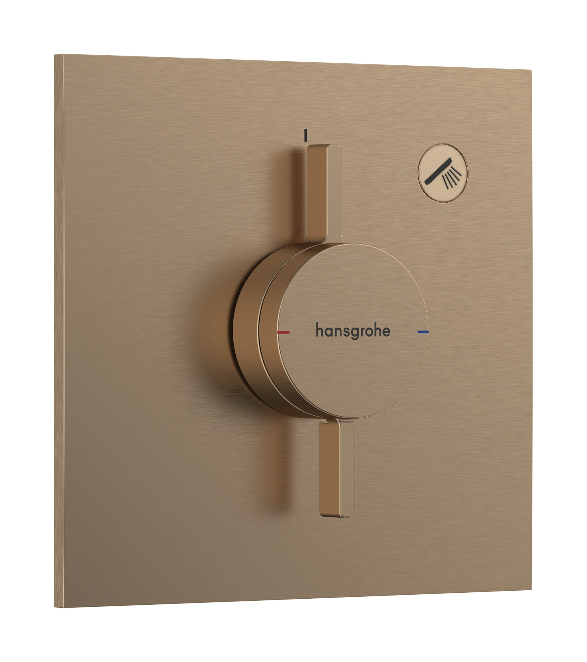 Hansgrohe DuoTurn E Mischer Unterputz 1 Verbraucher Brushed Bronze, flache Rosette, einfache Installation, mit Taste Handbrause