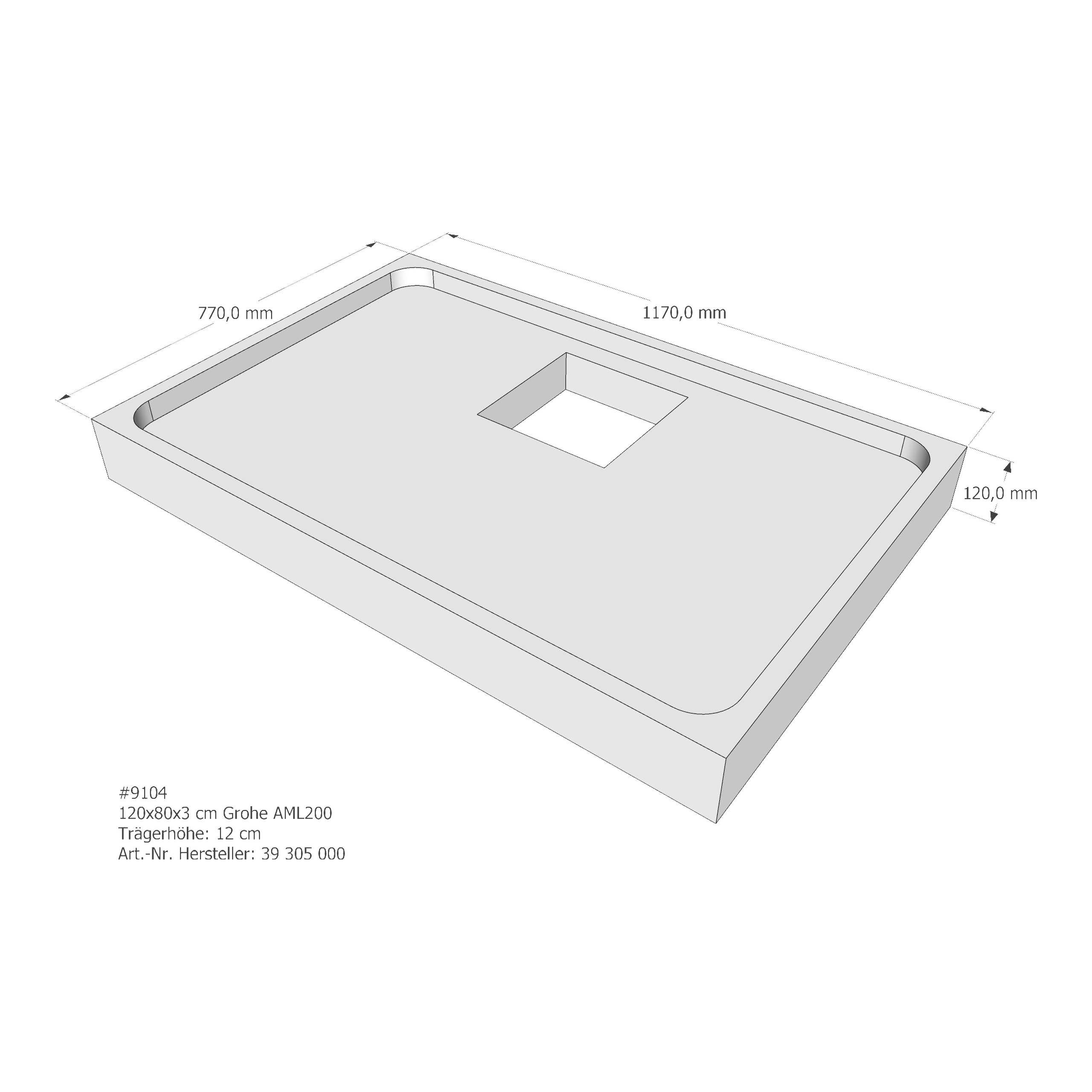 Duschwannenträger für Grohe Acryl Duschwanne 120 × 80 × 3 cm Duschwannenträger für Grohe Acryl Duschwanne 120 × 80 × 3 cm