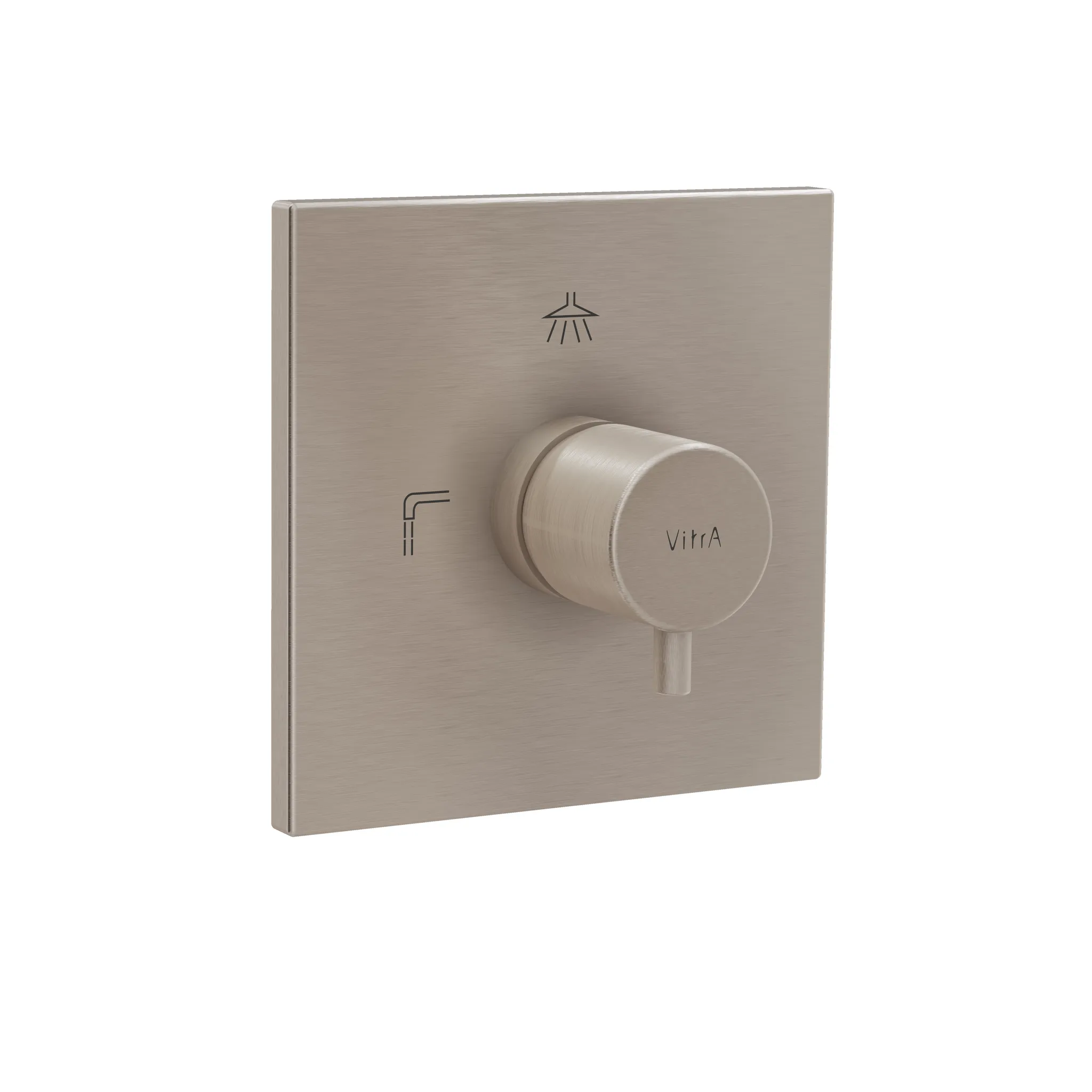 VitrA Flow Square 3-Wege-Umsteller V-Box Unterputzmontage Nickel gebürstet