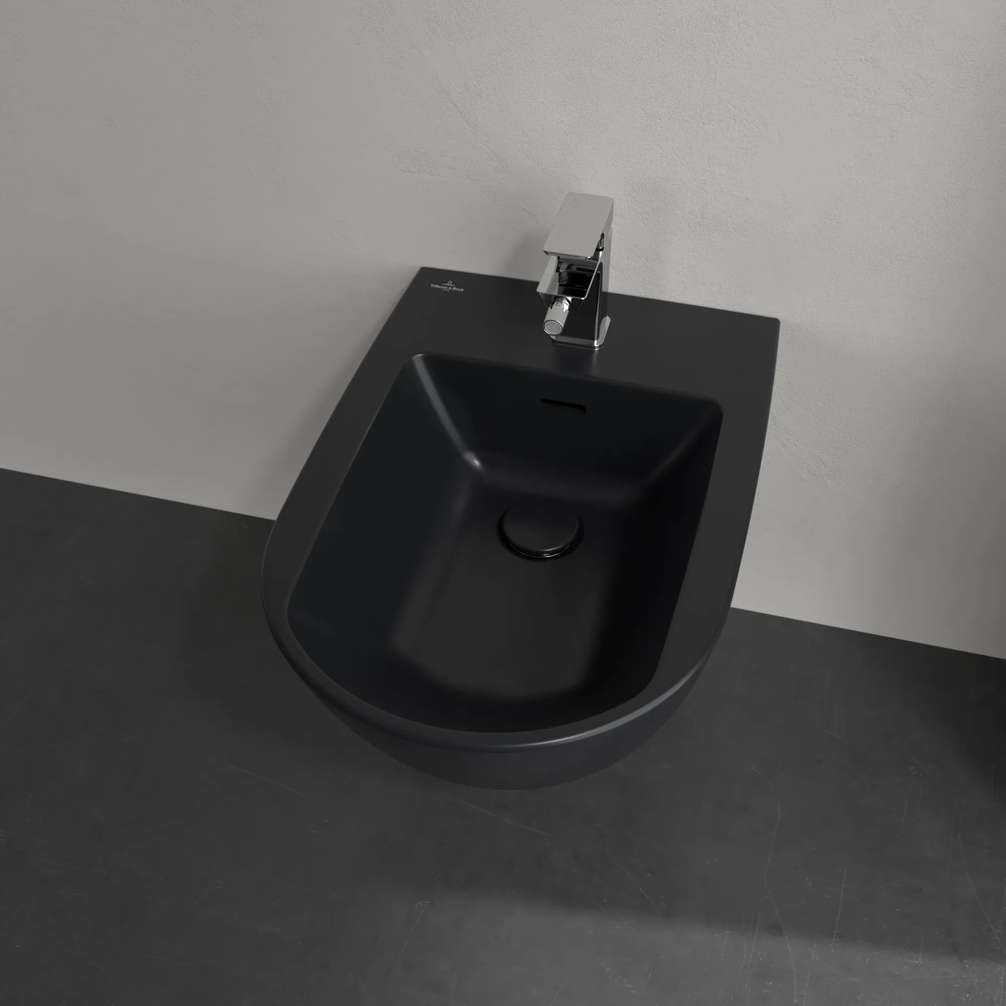 Villeroy & Boch Bidet „Antao“, Befestigung verdeckt 375 × 560 × 270 mm in Pure Black Villeroy & Boch Bidet „Antao“, Befestigung verdeckt 375 × 560 × 270 mm in Pure Black
