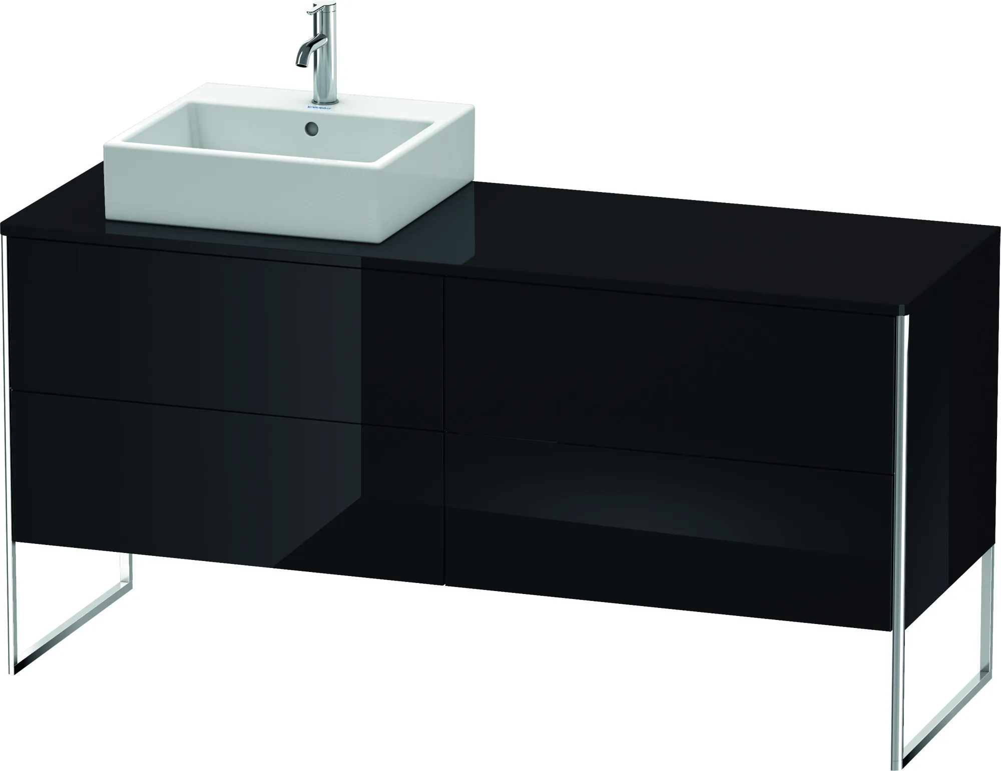 Duravit Waschtischunterschrank bodenstehend „XSquare“ 160 × 77,8 × 54,8 cm Schwarz Hochglanz Duravit Waschtischunterschrank bodenstehend „XSquare“ 160 × 77,8 × 54,8 cm Schwarz Hochglanz