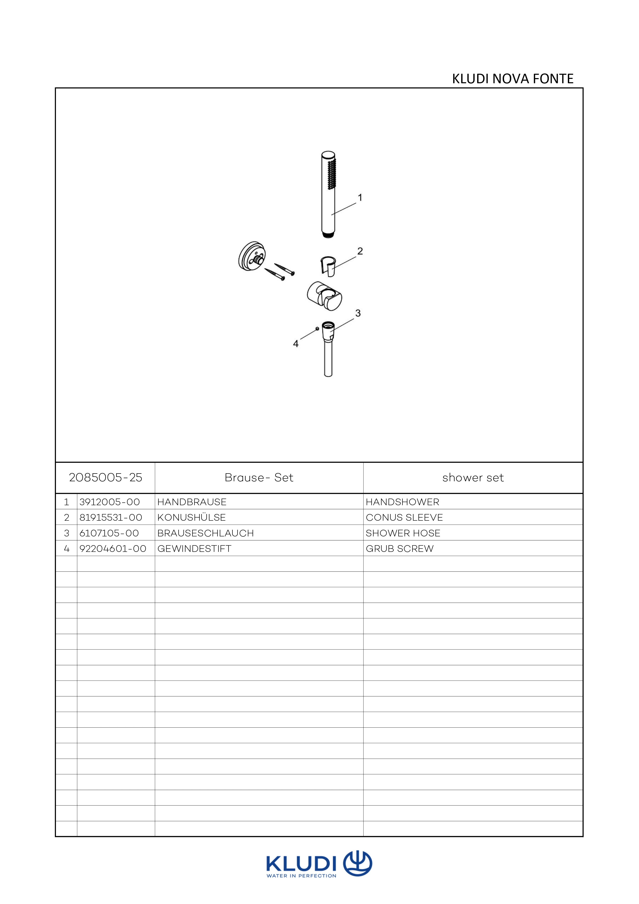 NOVA FONTE Classic Wannen/Brause-Set 1S chrom