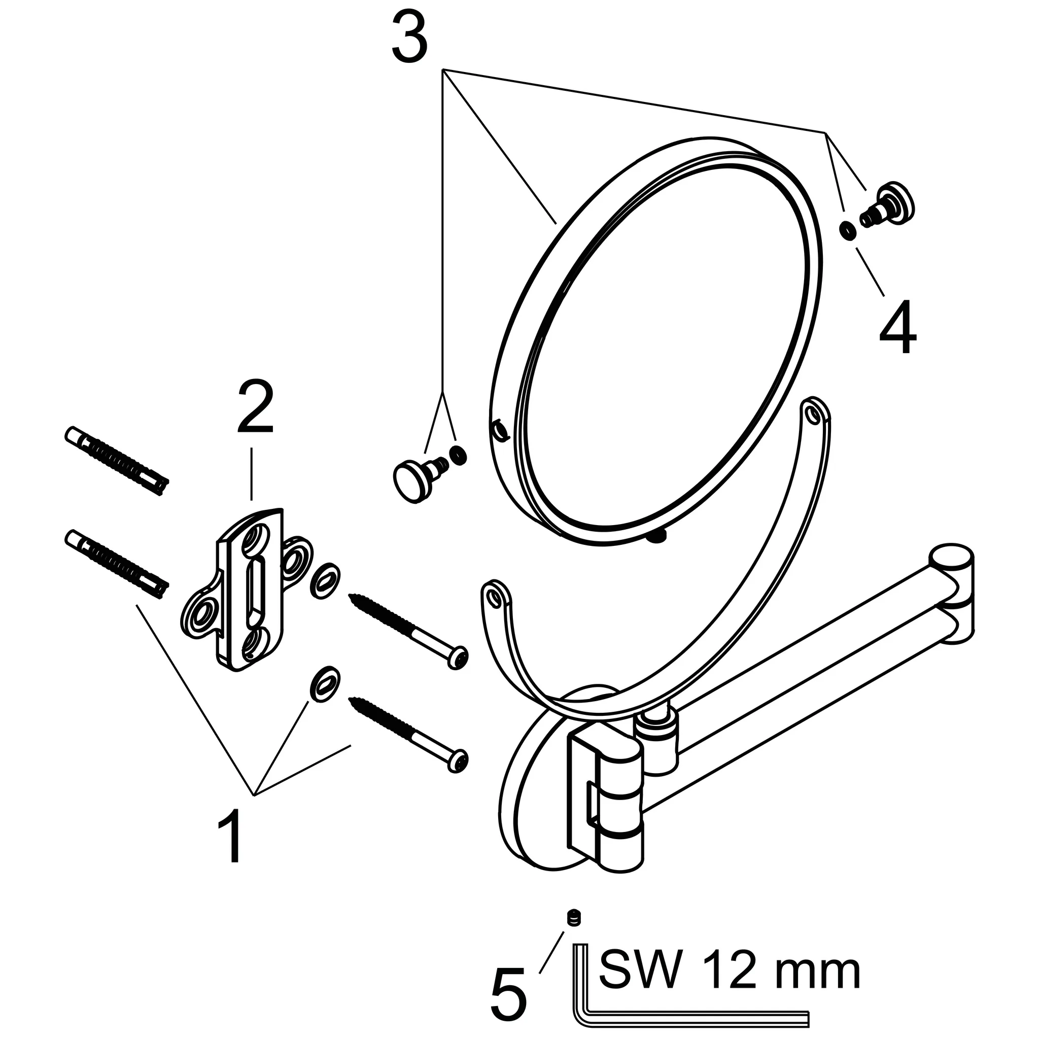 Hansgrohe AXOR Universal Circular Rasierspiegel Brushed Bronze, neigbar und schwenkbar, 5-fache Vergrößerung, Wandmontage Hansgrohe AXOR Universal Circular Rasierspiegel Brushed Bronze, neigbar und schwenkbar, 5-fache Vergrößerung, Wandmontage