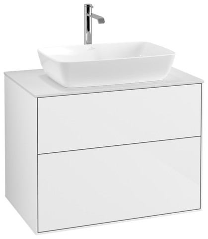 Villeroy & Boch Waschtischunterschrank „Finion“ für Schrankwaschtisch 80 × 60,3 × 50,1 cm 2 Schubladen, für Waschtischposition mittig, mittig