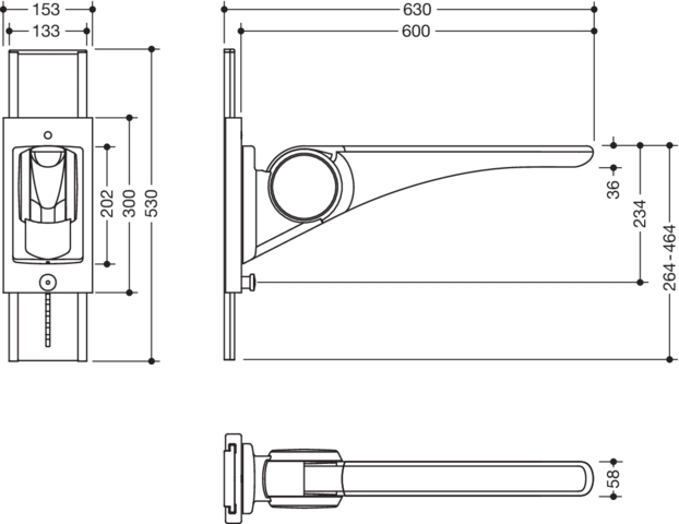 HEWI Stützklappgriff „Serie 802 LifeSystem“