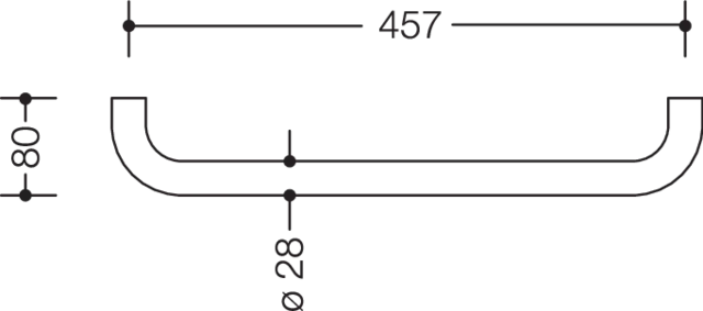 HEWI Handtuchhalter „Serie 477“ 48,5 × 2,8 × 8 cm in Reinweiß