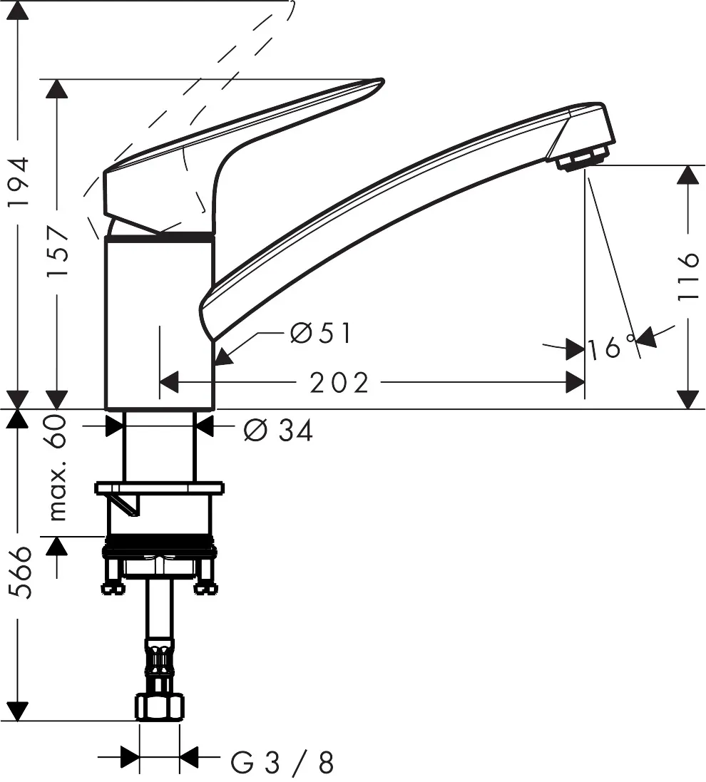 Spültischmischer 120 Logis M31 1jet chrom