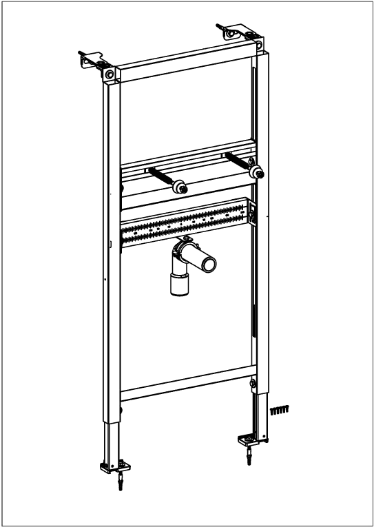 Waschbecken-Vorwandelement ViConnect Installationssysteme 922149, 525 x 75 x 1120 mm, für Trockenbau