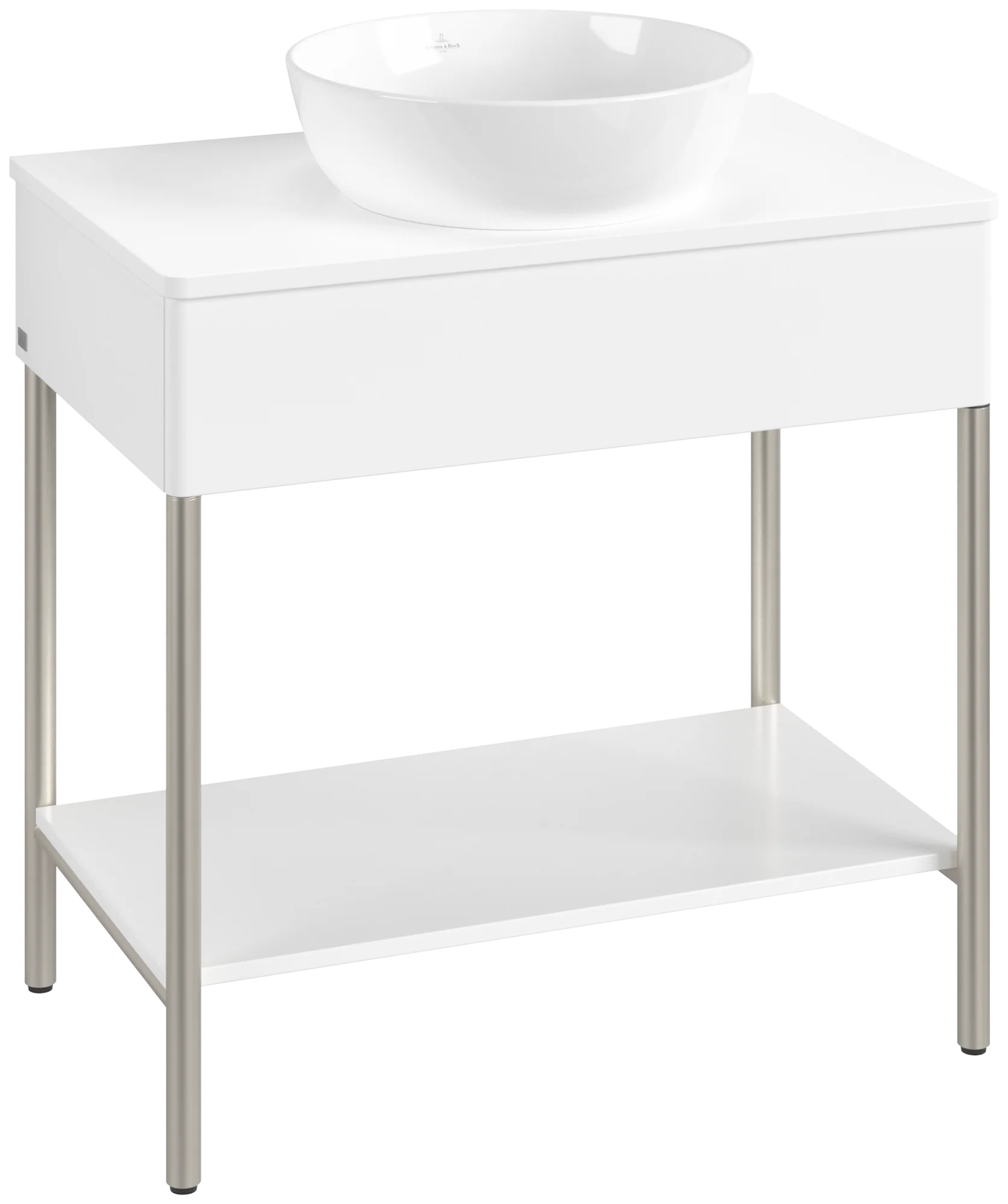 Villeroy & Boch Waschbeckenunterschrank Artis K63010MT, Eckig White Matt Lacquer, 800x782x500mm, mit Metallgestell und Push-to-open Funktion Villeroy & Boch Waschbeckenunterschrank Artis K63010MT, Eckig White Matt Lacquer, 800x782x500mm, mit Metallgestell und Push-to-open Funktion