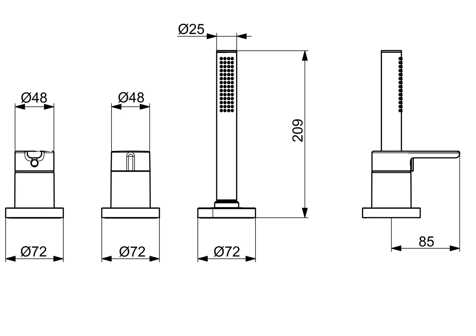 HansaDESIGNO Style Wannenarmatur 5325 Rosette rund 3-strahlig Chrom HansaDESIGNO Style Wannenarmatur 5325 Rosette rund 3-strahlig Chrom