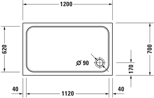 Duravit rechteck Duschwanne „D-Code“ 120 × 70 cm 