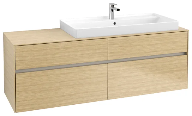 Villeroy & Boch Waschtischunterschrank „Collaro“ 1600 × 548 × 500 mm Nordic Oak, ohne Beleuchtung, für Becken rechts