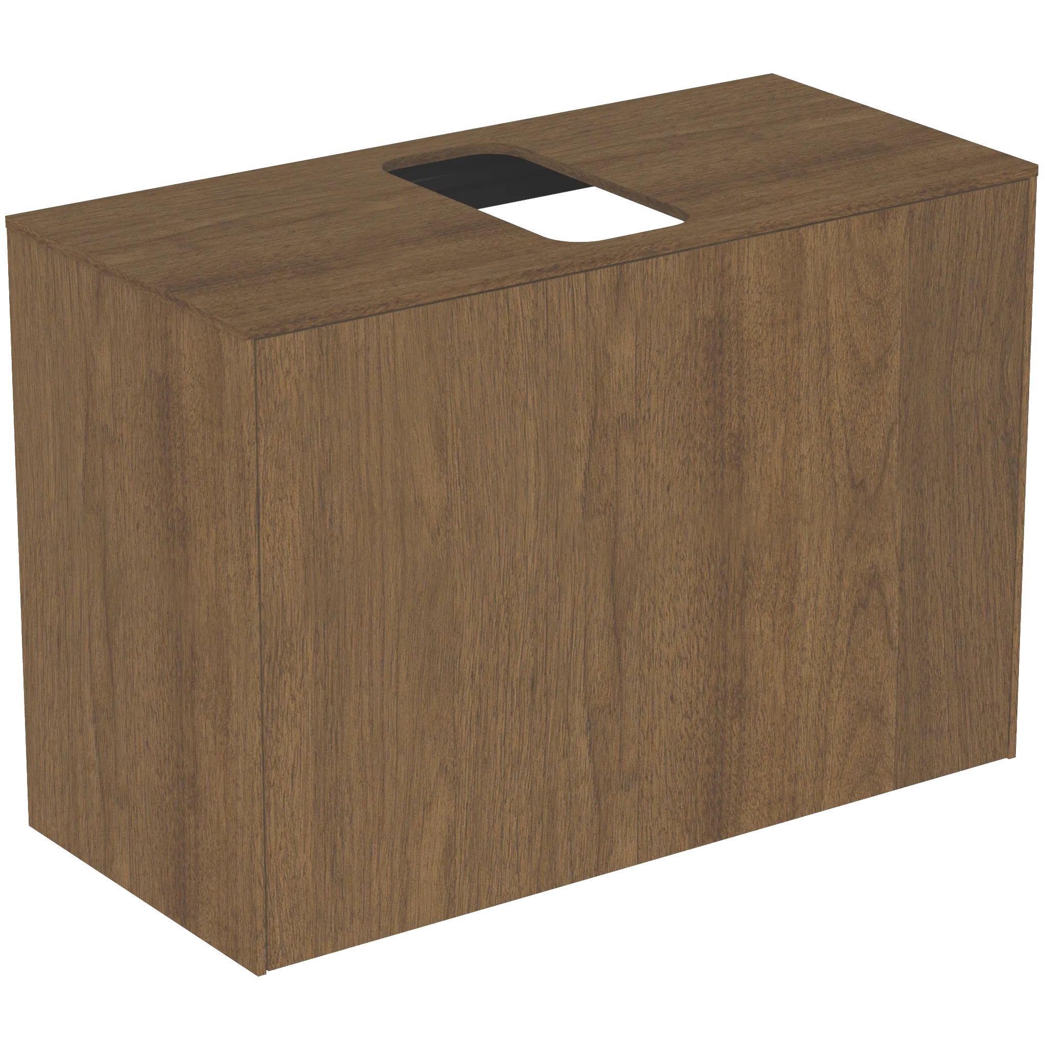 Ideal Standard Waschtischplatte Conca mittiger Ausschnitt, Walnuss Dunkel, 802x373mm