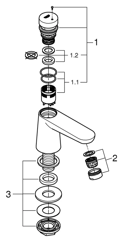 Selbstschluss-Standventil Euroeco CT 36265, ohne Mischung, Markierung blau/rot, chrom Selbstschluss-Standventil Euroeco CT 36265, ohne Mischung, Markierung blau/rot, chrom