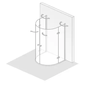 HSK Runddusche Drehfalttür pendelbar, 4-teilig „Exklusiv 2.0“ Glas Klar hell, Profile Alu Silber-matt, Scharniere Premium Softcube, B: 1100 mm H: 2020 mm T: 900 mm
