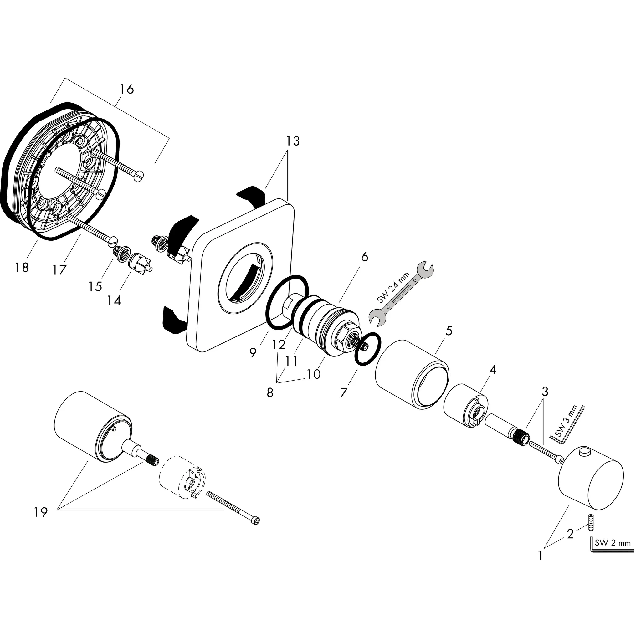 Thermostat Unterputz Axor Citterio E Fertigset chrom Thermostat Unterputz Axor Citterio E Fertigset chrom