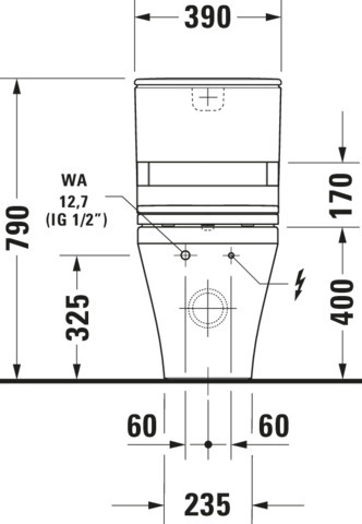 Stand-WC Kombi DuraStyle 700 mm, TS fürSPK, fürSW mitverd.Anschl., weiß Stand-WC Kombi DuraStyle 700 mm, TS fürSPK, fürSW mitverd.Anschl., weiß