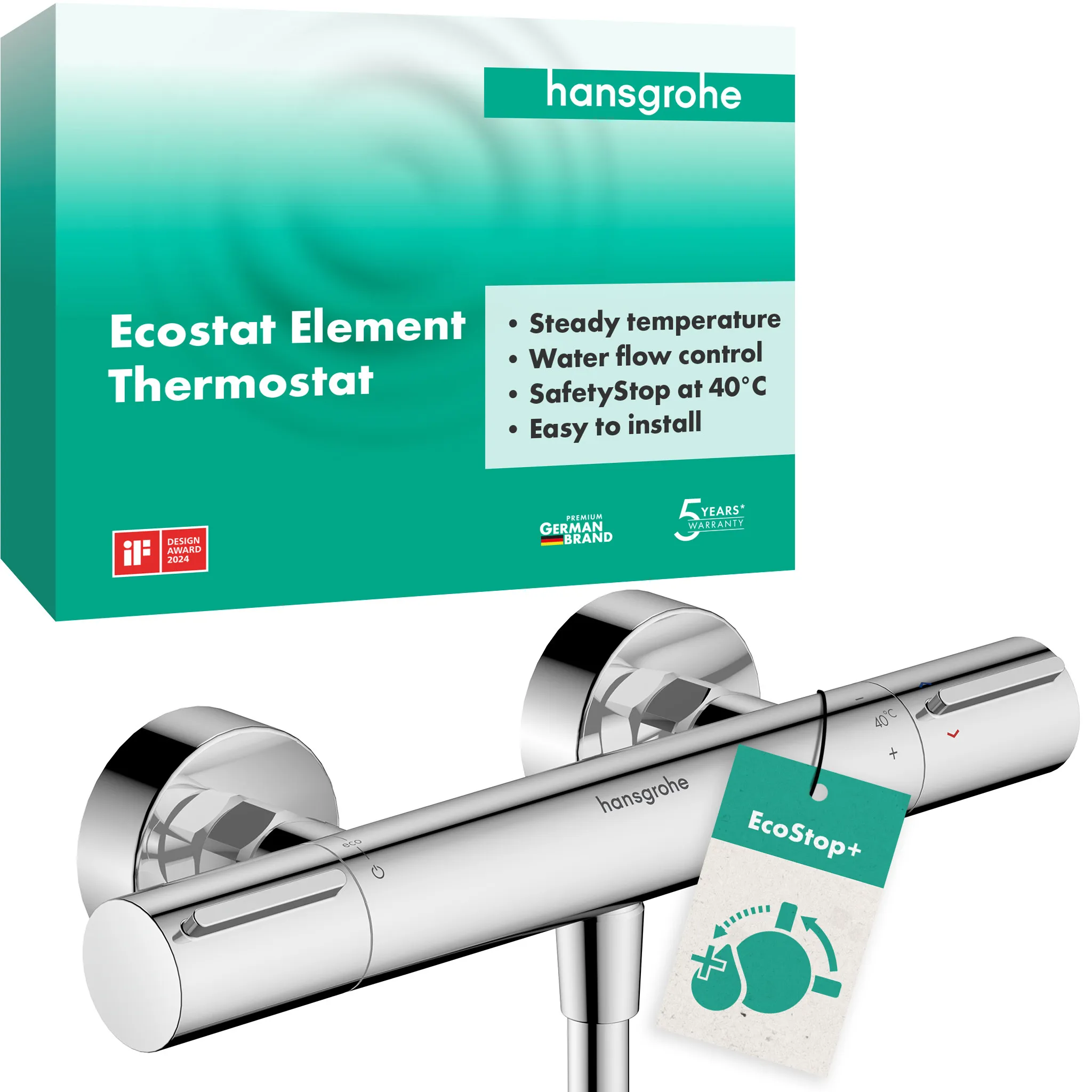 Ecostat Element Brausethermostat Aufputz Chrom