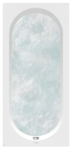 Villeroy & Boch Whirlwanne „Oberon“ mit Whirlsystem „Hydropool Entry“ rechteck 170 × 75 cm, Fußablauf in Weiß Alpin