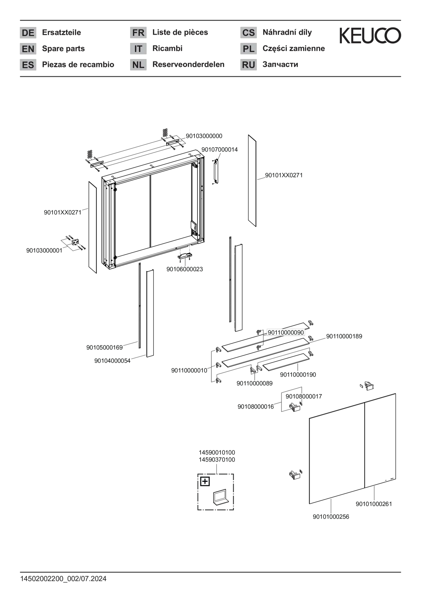 KEUCO Wandvorbau Spiegelschrank „Somaris“ Schwarz (matt), Aufputz, ohne Spiegelheizung 800 × 710 × 127 mm KEUCO Wandvorbau Spiegelschrank „Somaris“ Schwarz (matt), Aufputz, ohne Spiegelheizung 800 × 710 × 127 mm