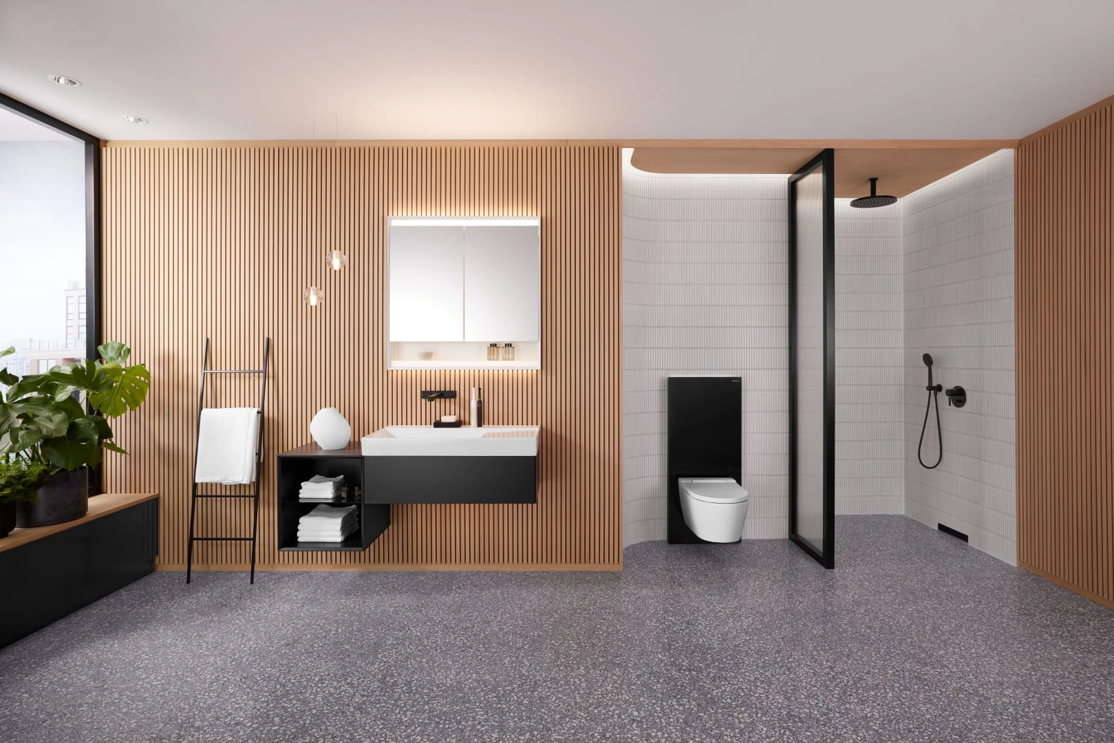Geberit Wand-Dusch-WC Komplettanlage AquaClean „Sela“ in weiß matt, Befestigung sichtbar, ohne Spülrand Geberit Wand-Dusch-WC Komplettanlage AquaClean „Sela“ in weiß matt, Befestigung sichtbar, ohne Spülrand