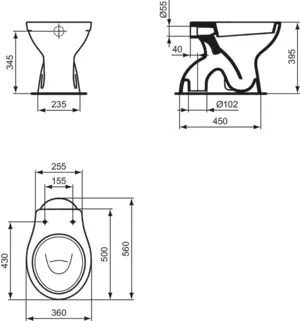 WC „Eurovit“ 36 × 39,5 × 56 cm WC „Eurovit“ 36 × 39,5 × 56 cm