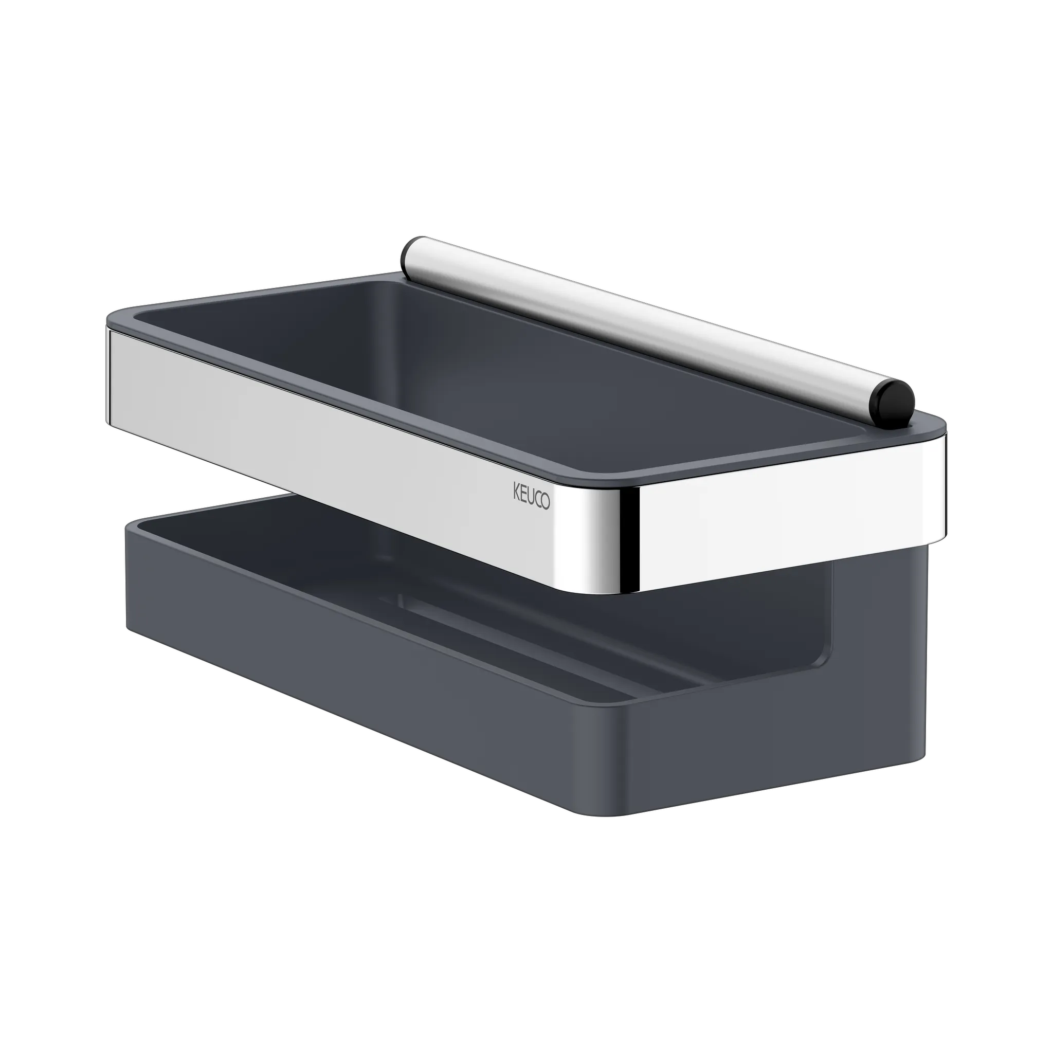 Collection Moll Duschkorb Kunststoff-Einsatz anthrazit mit Glasabzieher verchromt Collection Moll Duschkorb Kunststoff-Einsatz anthrazit mit Glasabzieher verchromt