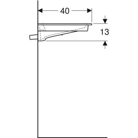 Schrankwaschtisch „One“ mit horizontalem Ablauf 105 × 40 cm in weiß matt mit KeraTect®