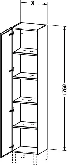 Duravit Hochschrank „L-Cube“ 40 × 176 × 36,3 cm Flannel Grey Seidenmatt Duravit Hochschrank „L-Cube“ 40 × 176 × 36,3 cm Flannel Grey Seidenmatt