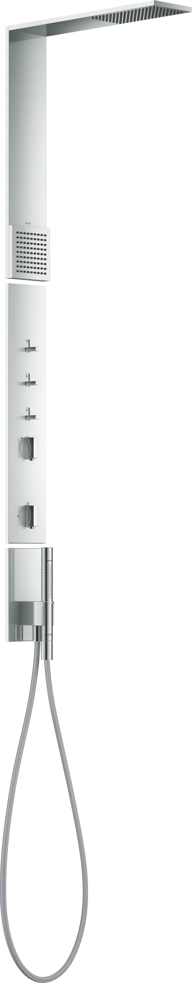 Hansgrohe AXOR ShowerComposition Duschpaneel mit Thermostat, Chrom, Brausekopfgröße 110 x 220 mm, Ausladung 425 mm
