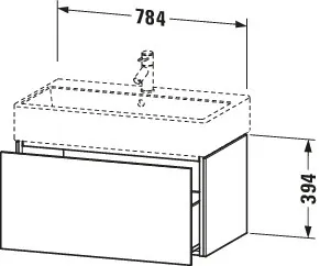 Duravit Waschtischunterschrank wandhängend „L-Cube“ 78,4 × 39,4 × 45,9 cm Basalt Matt
